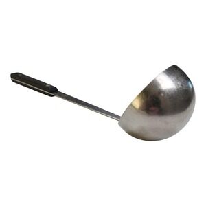 Vintage Flint Soup Ladle Stainless Steel USA Black Riveted